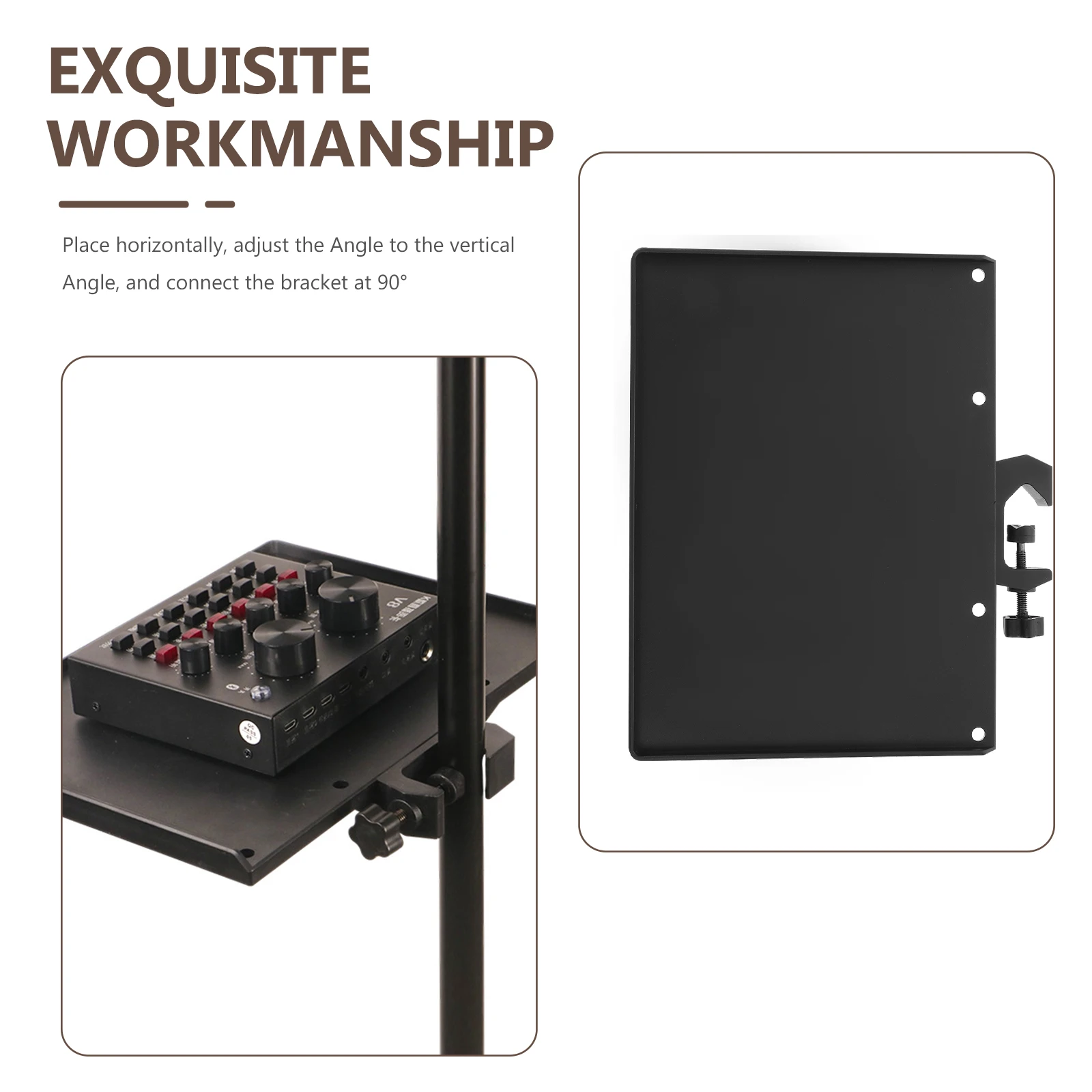

2pcs Sound Card Abs Microphone Support Clamp-On Rack Adjustable Live Broadcast Universal Storage Holder For Mic Microphone