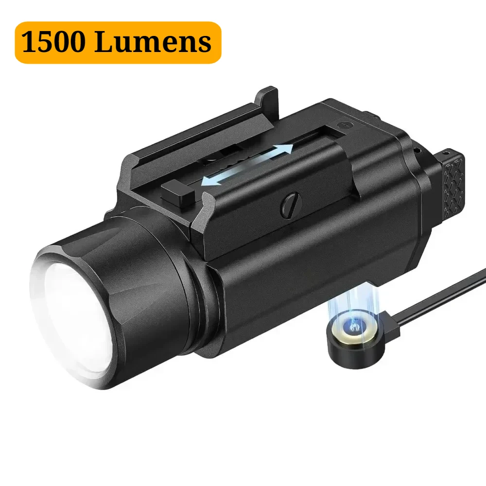 

Tactical Hanging LED Flashlight Magnetic Charging 3 Modes Gun Light Scout Strobe Fit 20mm Picatinny Rail For Outdoor Hunting