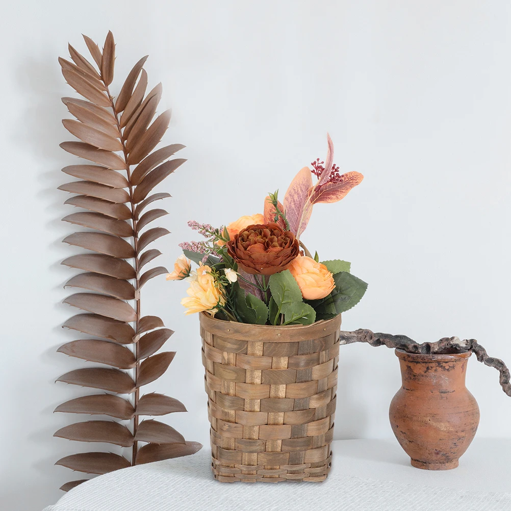 

Wall Hanging Storage Basket Kitchen Woven Farmhouse Saving Hanging Basket for Flowers Fruits Bedroom Bathroom