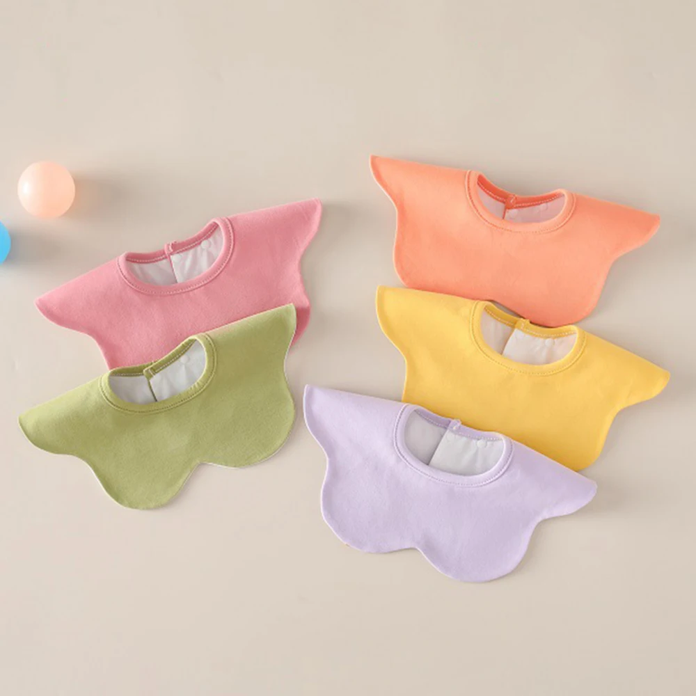 Baby Bibs Waterproof Solid Color Round Neck Baby Feeding Bibs For Boys Girls Drool Teeth Newborn Burp Cloth High Quality