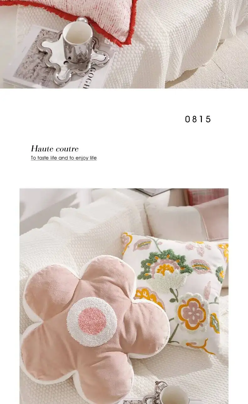 Boho Blumenbestickte Kissenbezüge, superweiche, getuftete Plüsch-Dekokissenhüllen für Sofa, Bett, Wohnzimmer, Heimdekoration – Detail 14