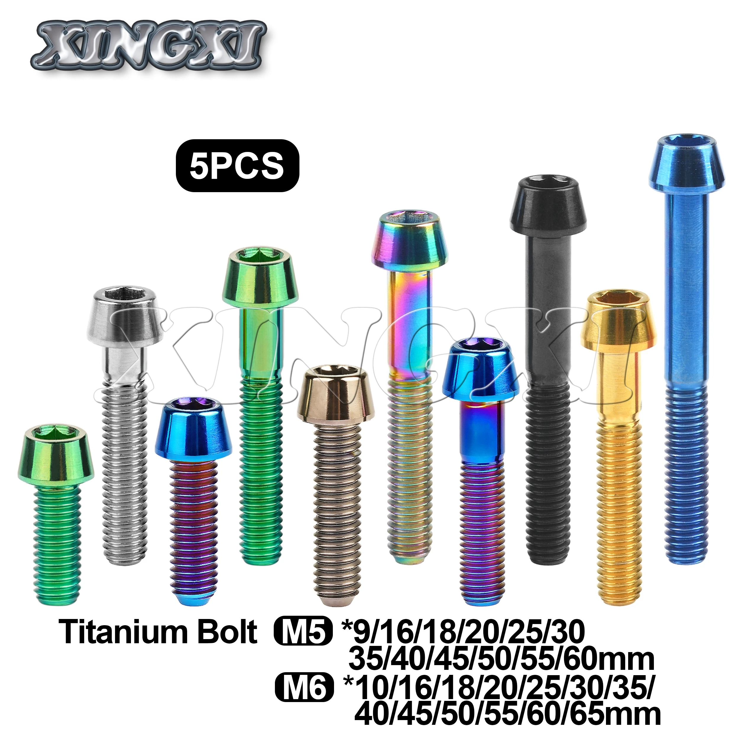 Xingxi 5 قطعة M5 M6x9-65mm مفتاح ألين تفتق رئيس الترباس المسمار ل جذع دراجة Seatpost دراجة أجزاء GR5