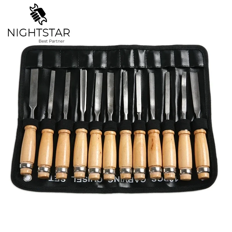 12Pcs Wood Carving Hand Chisel Tool Set Woodworking Professional Gouges Consruction An Carpentry Tools Carpenter Tools