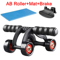 No Noise 4 Wheels Abdominal Roller Home Fitness Equipment Muscle Exercise Body Arm Waist Gym AB Exercise Power Muscle Trainer