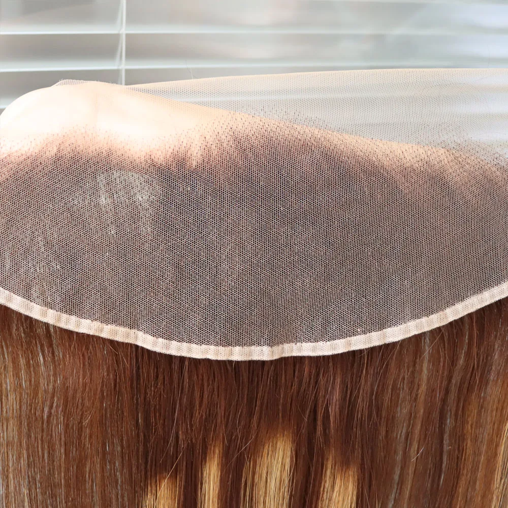 الجملة الشعر البشري إغلاق أمامي تسليط الضوء على 4/27 عذراء ريمي الشعر البرازيلي شفافة الدانتيل إغلاق أمامي لون البيانو