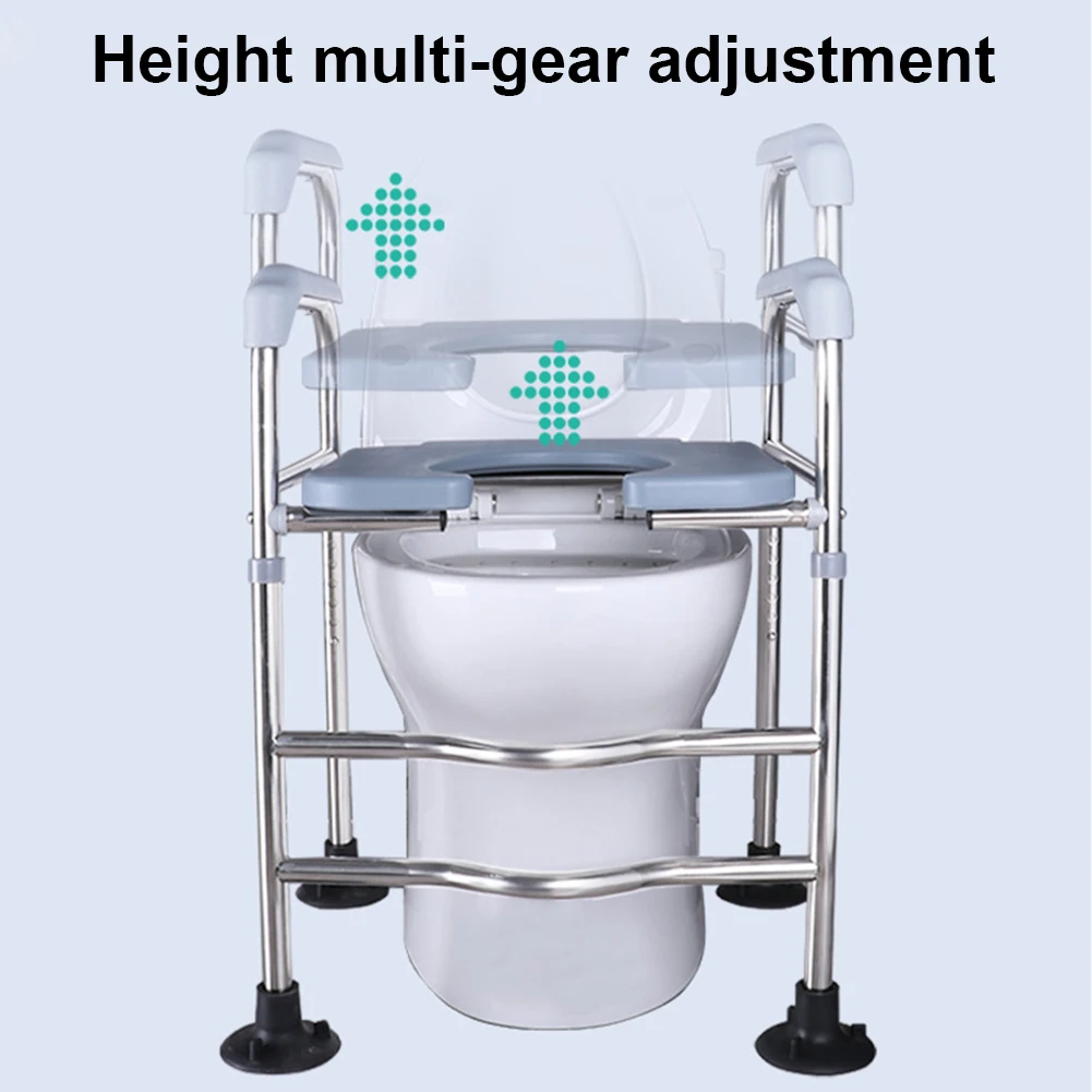 

Toilet Seat Risers For Seniors Height Adjustable Raised Seat With handles for Elderly Handicap Elevated Pregnant Fit Any Toilet