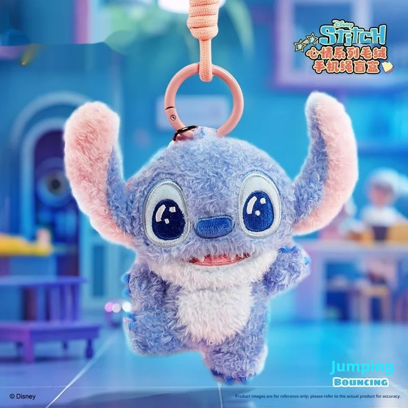 Dibujos animados Lilo & Stitch Mood Series, cuerda para teléfono móvil de felpa, caja ciega, figura, mochila, colgante, juguete de tendencia, decoración, regalo para niña