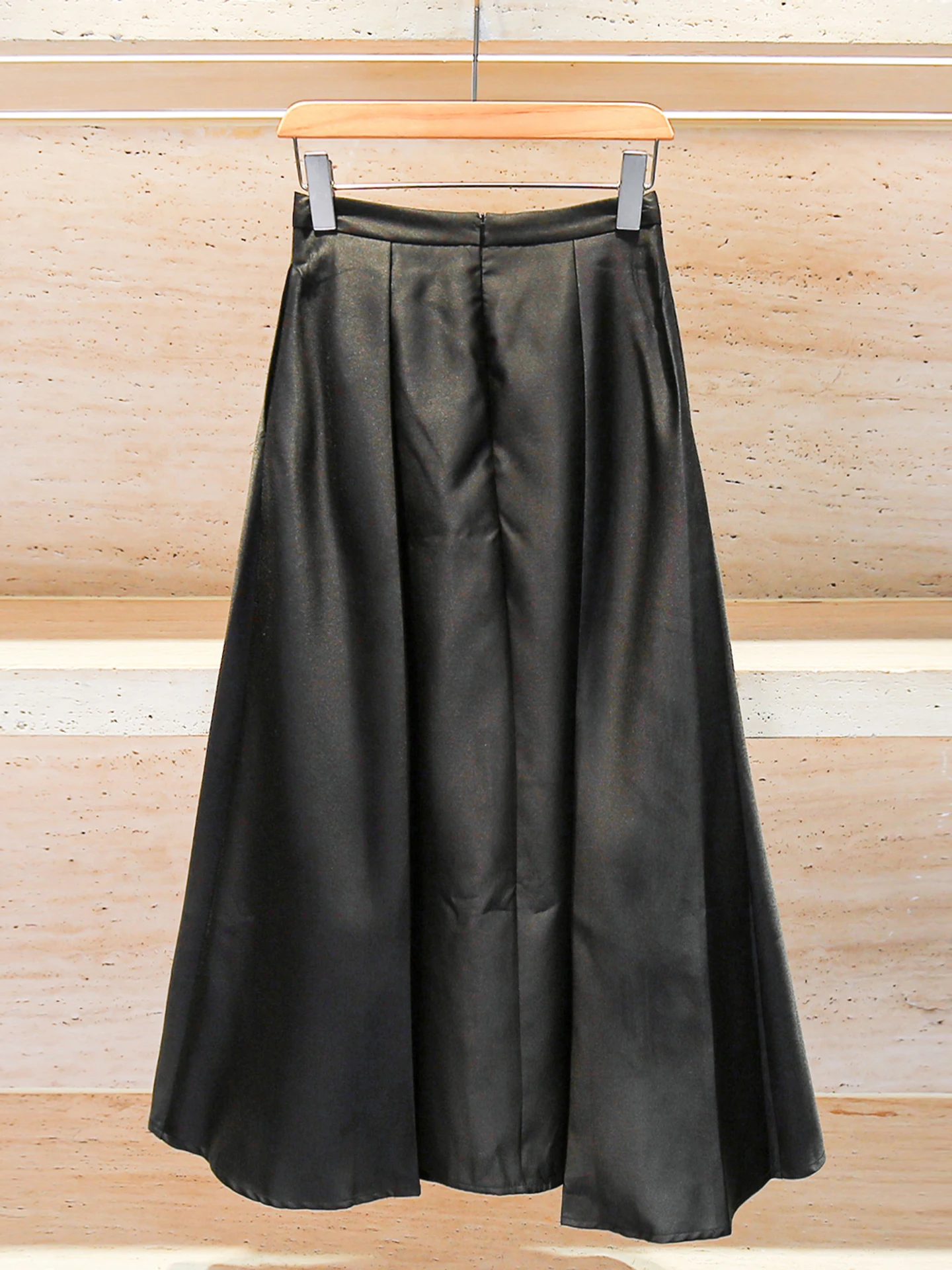 Gonna longuette a trapezio a vita alta Gonna lunga da donna Ele Hepburn Sle Decorazione Design 3D Pendolarismo Gonne modello semplice