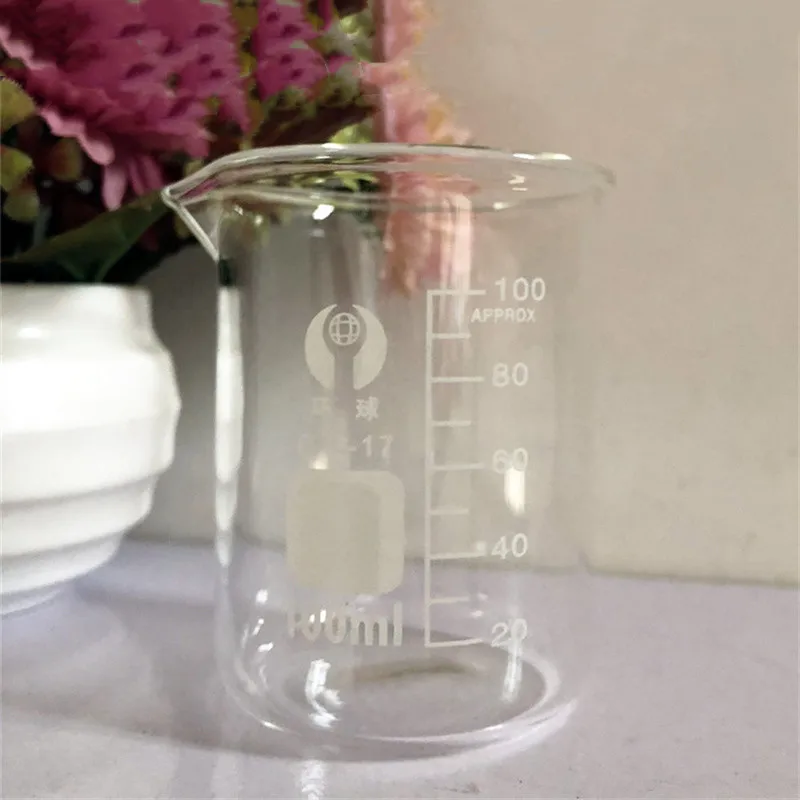 Universal Glass Beaker 100ml DIY Lipstick Special High Temperature Beaker Stirring Rod Grinding Brush Tool Cosmetic Container