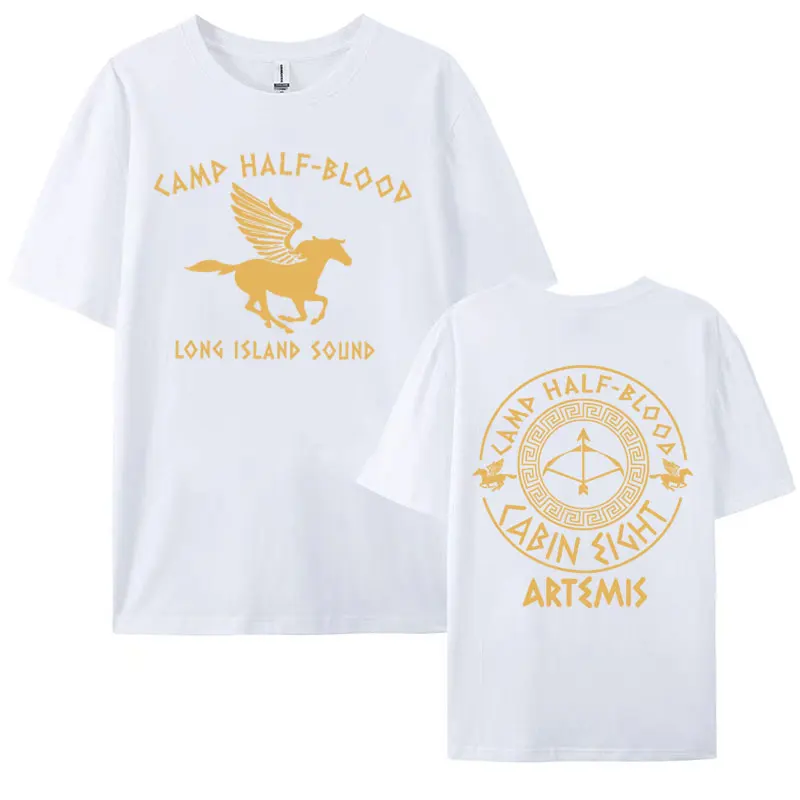 Percy Jackson Double Sided Graphic T Shirt Camp Half Blood, Heroes of Olympus T-shirt Men Clothing Vintage Oversized Tshirt Tops