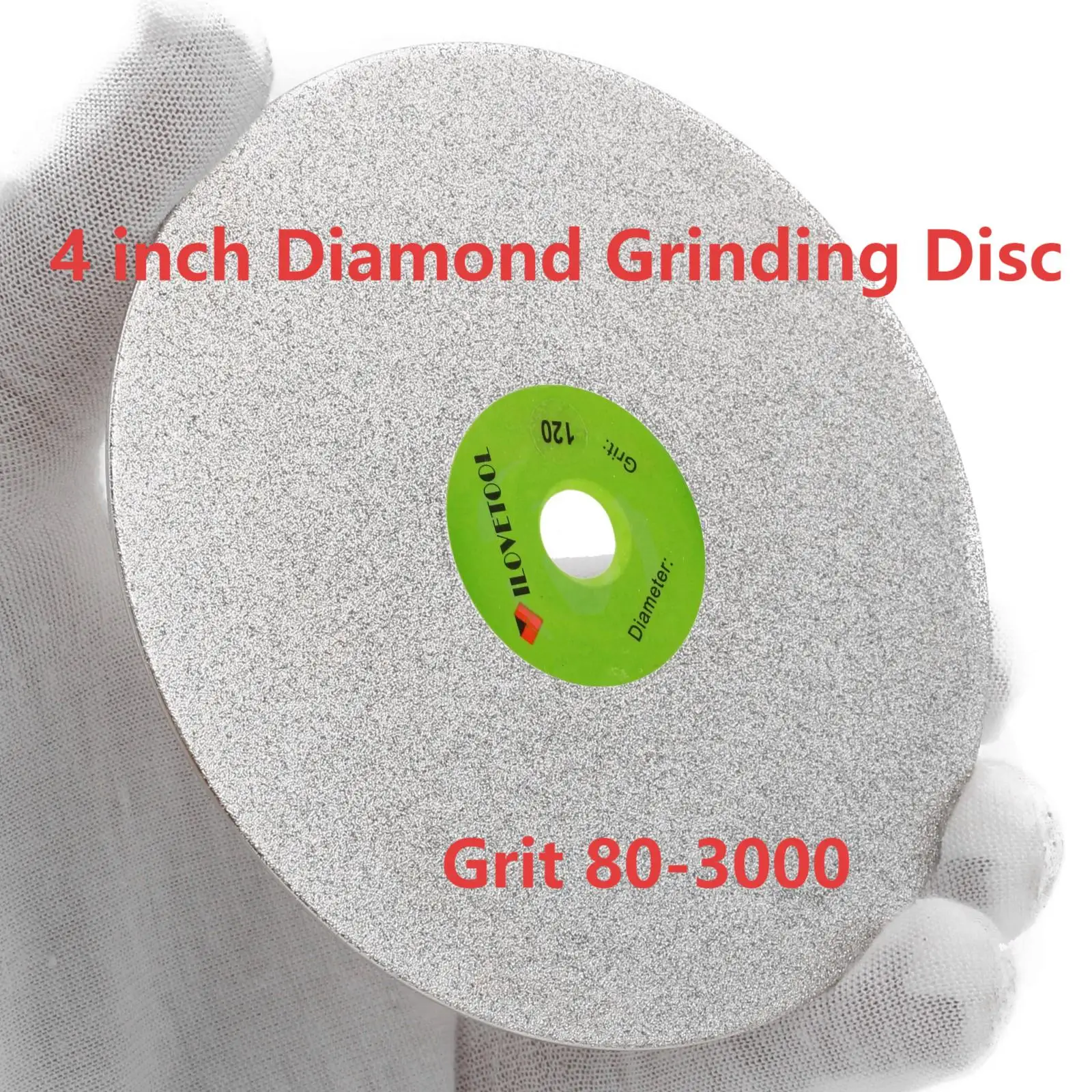 

4" inch 100mm Grit 80-3000 Diamond Coated Flat Lap Disk Grinding Polishing Wheel Lapidary Tools for Gemstone Glass Rock Jewelry
