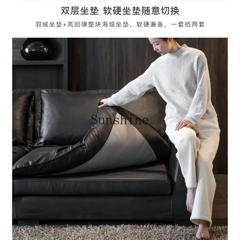 

Italian technology cloth sofa modern simple living room small apartment black straight row fabric sofa