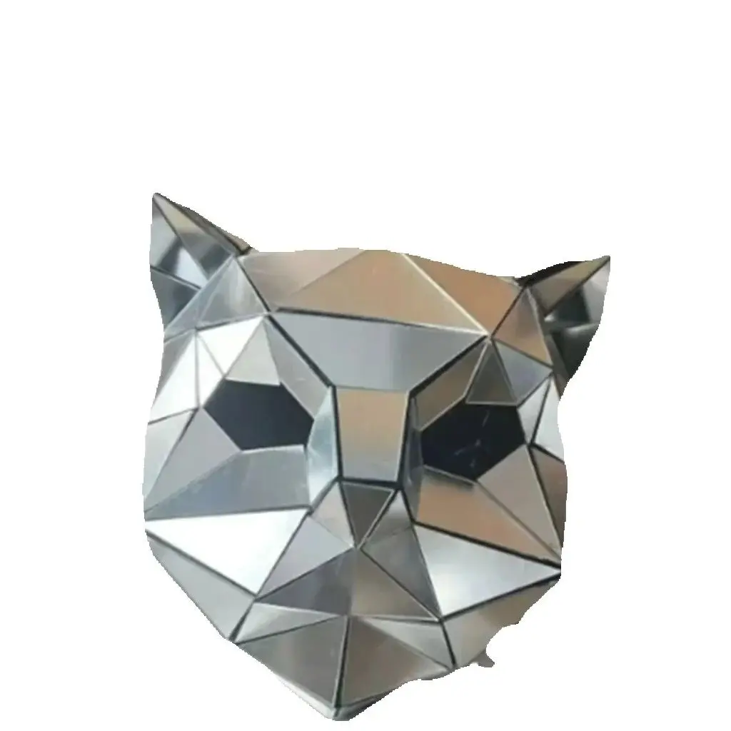 3D مرآة قناع تأثيري الدب ليوبارد النمر قرون شيطان خوذة مهرجان الموسيقى DJ قناع نادي الرقص الدعائم