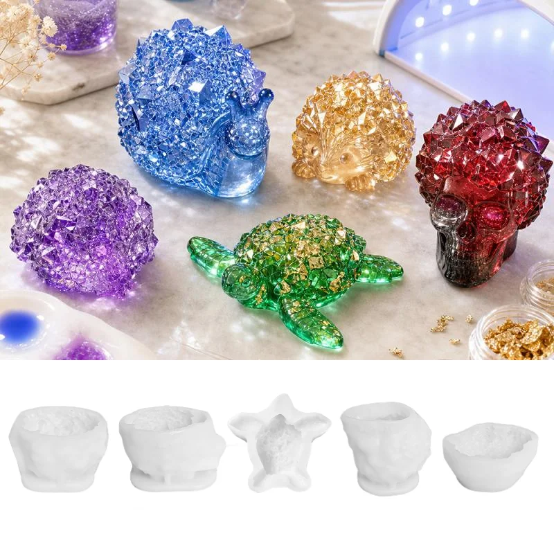 Creative 3D Animals Candle Shape Silicone Mold DIY Snail Hedgehog Turtle Coral Scented Plaster Resin Molds Home Decor Gifts