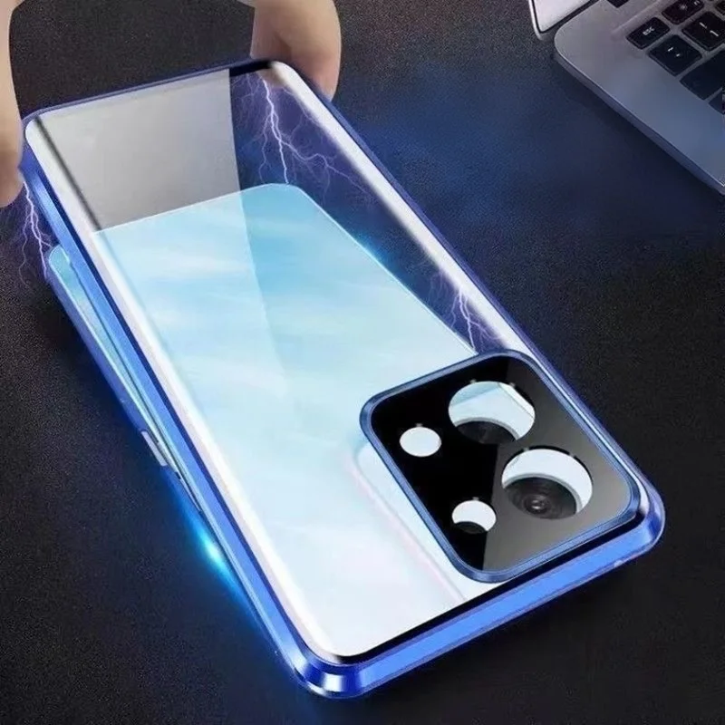 

Double Sided Tempered Glass For Poco X6 X8 Pro Max X7 Pro Full Lens Protection Cover Case Metal Bumper Magnetic Phone Cases