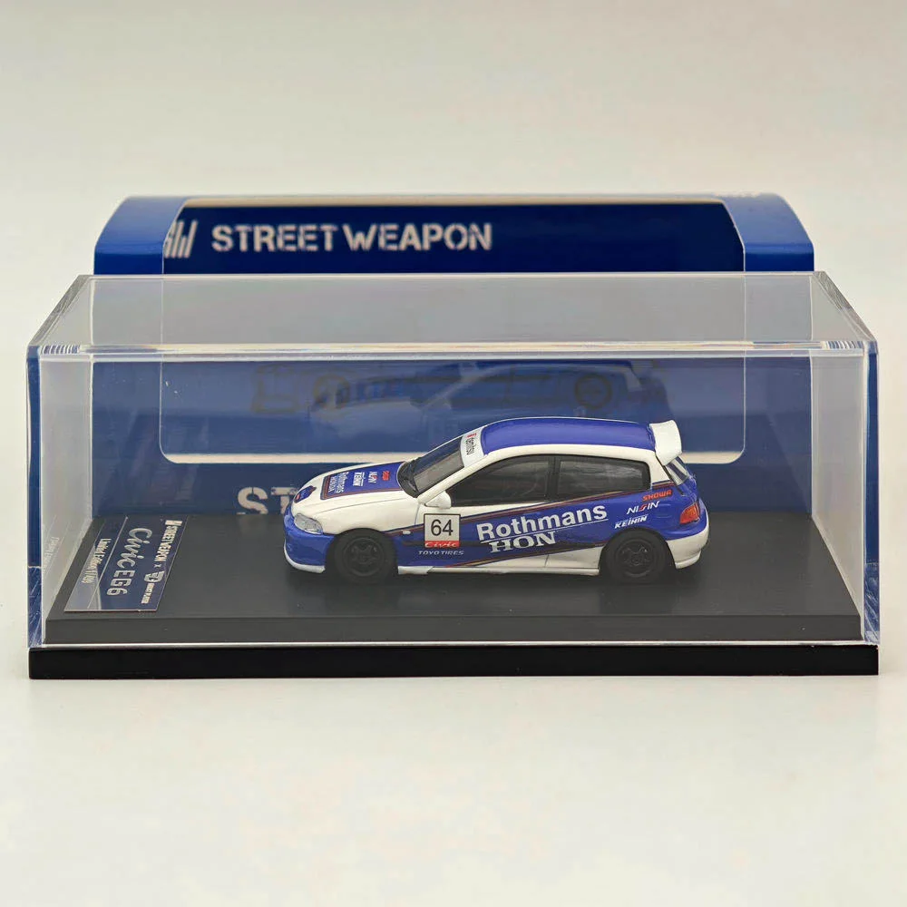 1:64 Street Weapon SW for CIVIC GEN.5 Spoon EG6 ROTHMANS #64 Diecast Models Car Collection Auto Toys Gift