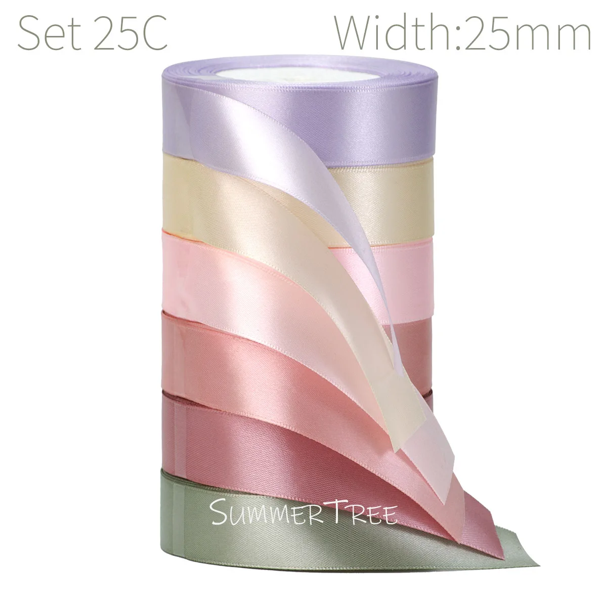 6 Rollen 150 Yards Sortierte Einfarbige Satin-Seidenbänder für DIY-Basteleien, Geburtstage, Hochzeiten, Blumensträuße, Geschenkverpackungen – Detail 3