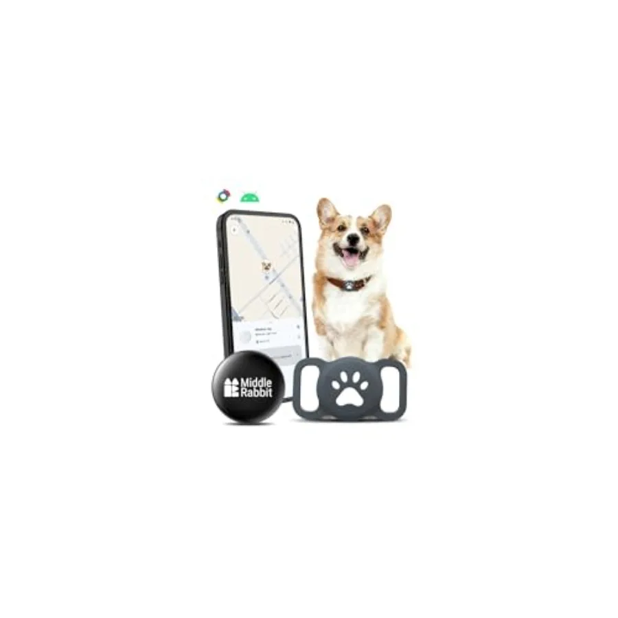 

Dog GPS Tracker for Android, No Subscription Pet Tracker Tag for Dogs with Silicone Holder, Fits Existing Dog Collar, Lightweig