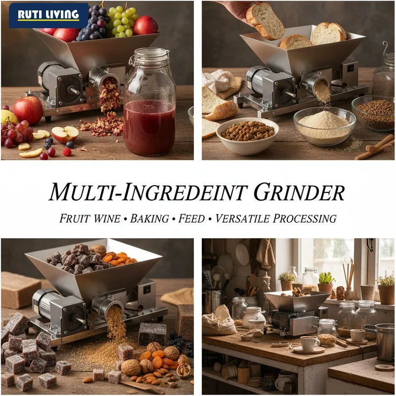 Electric Fruit Mill 220V Fruit and Bread Crusher,Commercial Stainless Steel Brown Sugar Crusher 4L Capacity