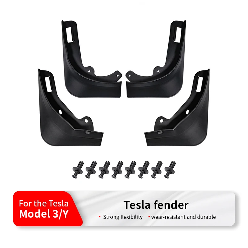 Matte Black Carbon Fiber Pattern Splash Guards Mud Flaps for 2020 2021 2022 2023 Tesla Model Y Mudflaps No Need to Drill Holes