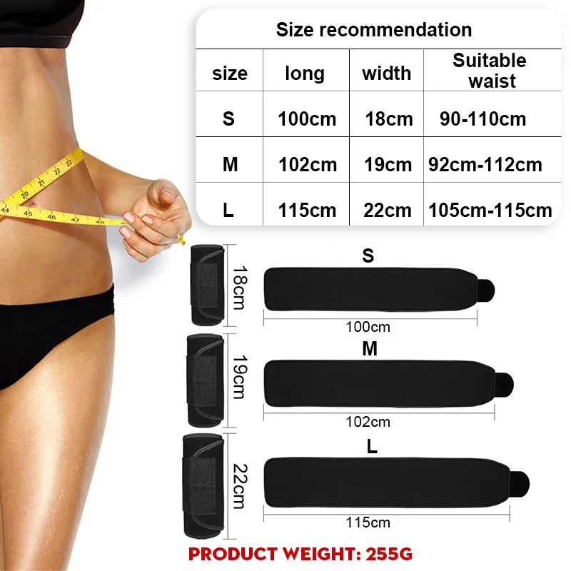 1PC Waist Trimmer Belt Weight Loss Sweat Band Wrap Fat Tummy Stomach Sauna Sweat Belt Waist Trainer For Women Men Neoprene