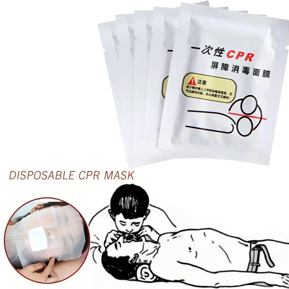 10-200PCS Disposable Medical First Aid Breathing Mask CPR Resuscitator Rescue Mouth Breath with One-Way Valve Portable Emergency view 3