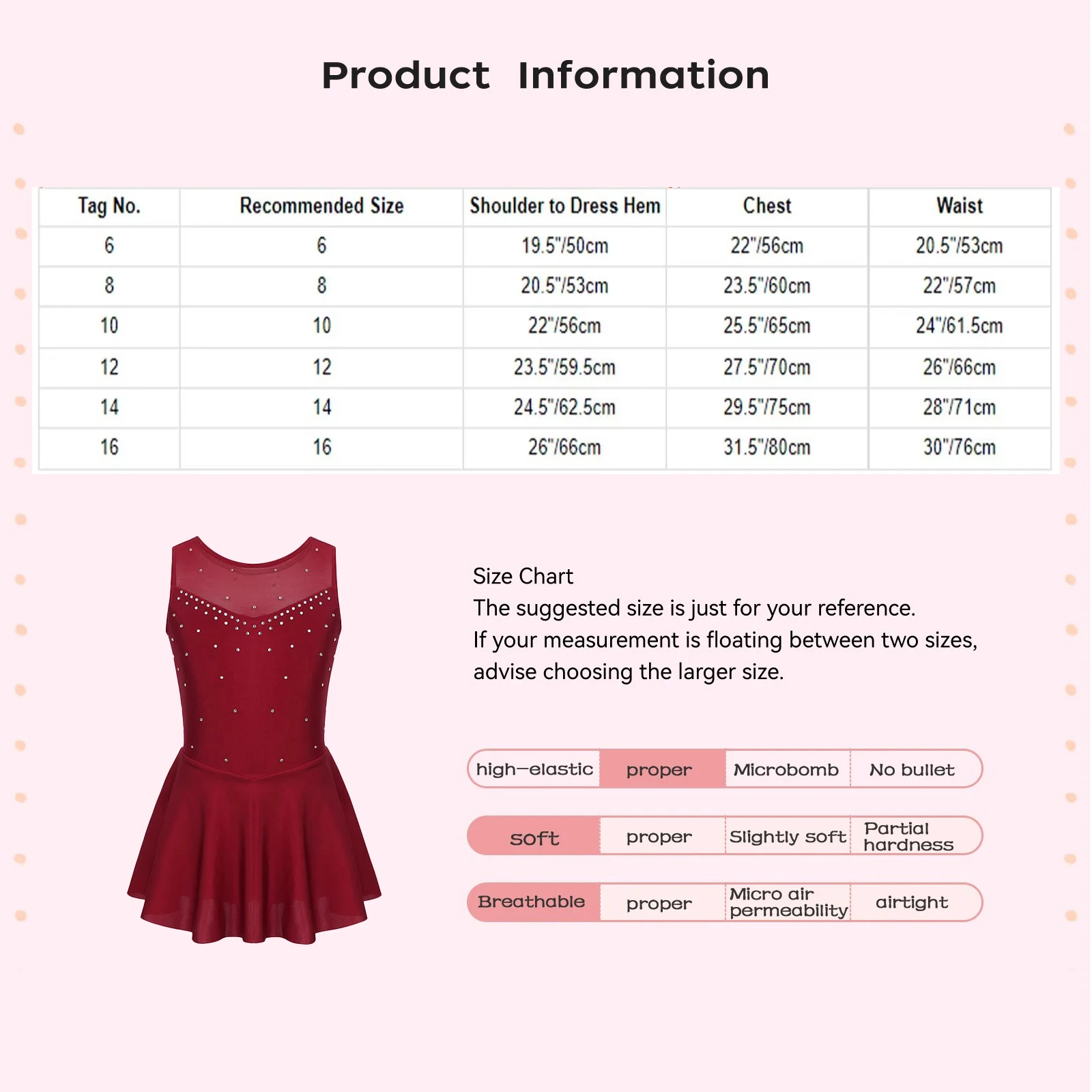 فساتين رقص الباليه للأطفال البنات بأحجار الراين المتلألئة وياقة مكشكشة بدون أكمام على شكل حرف U من الخلف لمنافسة الأداء