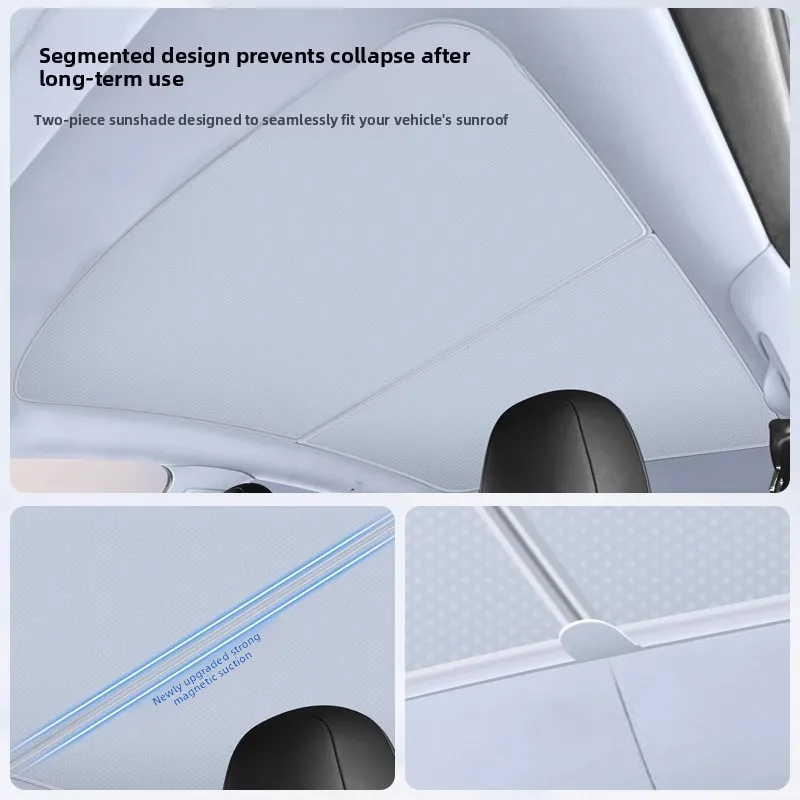 Summer Ice Crystal Roof Sun Visor Anti-UV Heat Insulation Split Design Car Accessories for 3/Y Series
