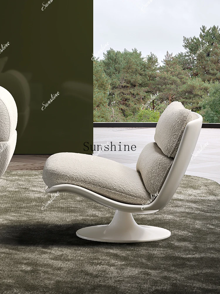 

Minimalist Italian single leather sofa chair, large flat-floor villa casual coffee chair FT