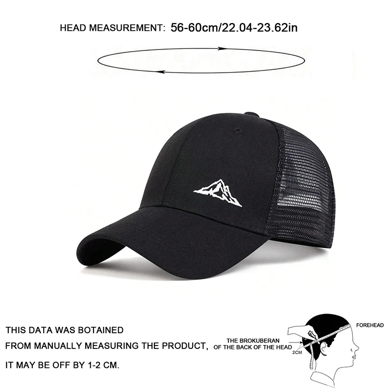 Unisex Mountain Range Embroidery Baseball Net Caps Spring and Summer Outdoor Adjustable Casual Hats Sunscreen Hat