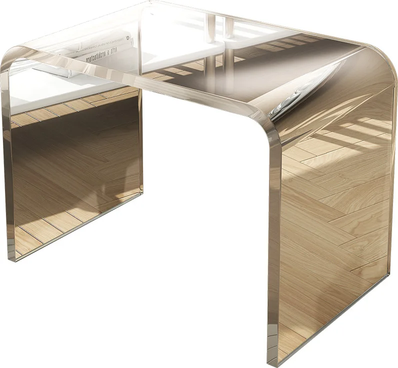 Mesa lateral transparente em forma de C acrílico, sofá-cama canto, sala de estar simples, varanda armazenamento, mesa de café, quarto do agregado