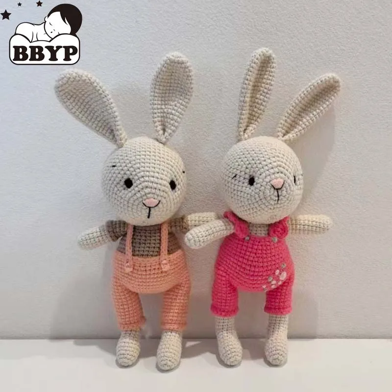 

Детские вязаные крючком мягкие длинные уши кролика куклы мини вязаные животные плюшевые игрушки декор для детской комнаты подарок на день рождения