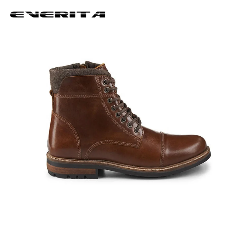 Men Vintage Lace-up Casual Leather Shoes Waterproof Leather Welt boots