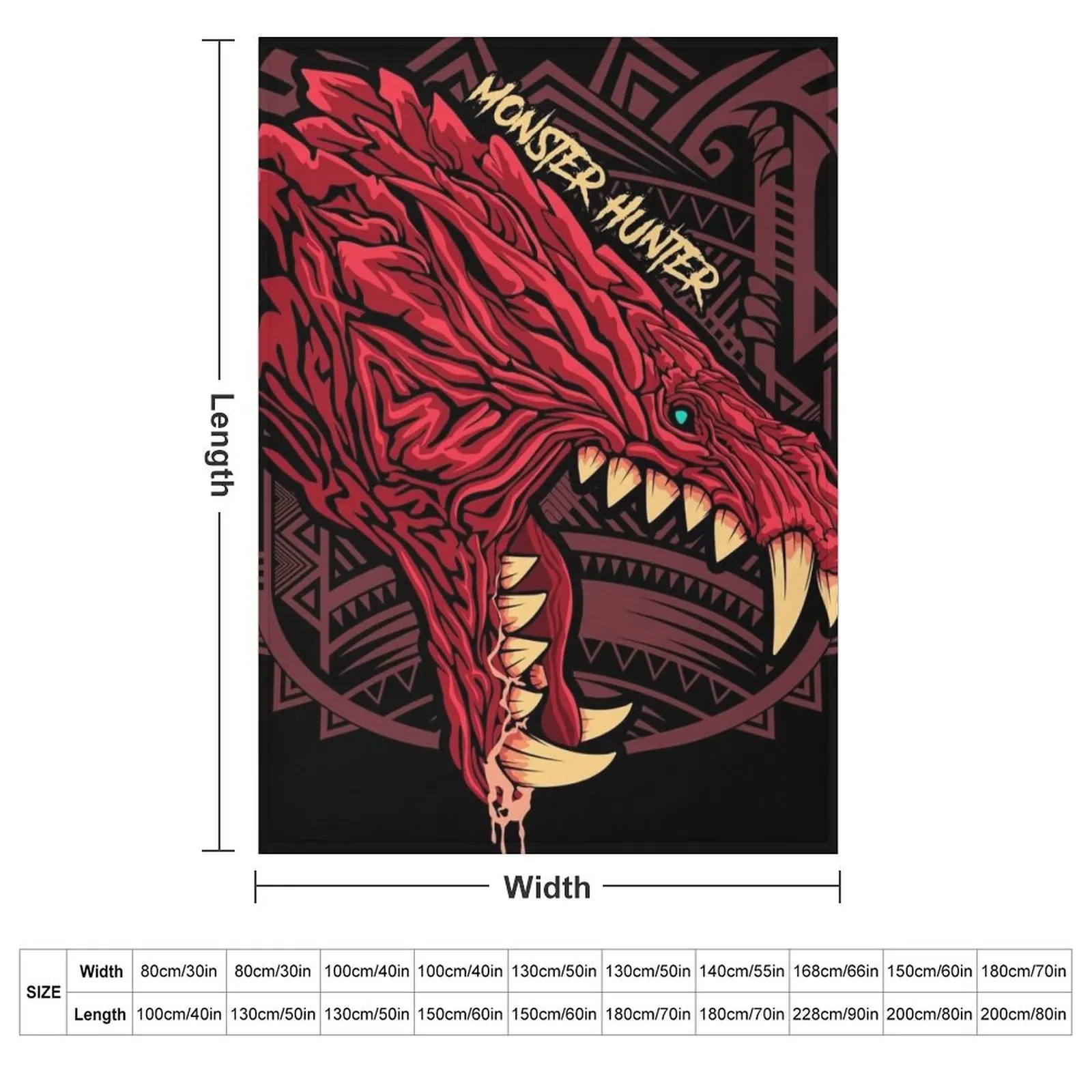 Odogaron Monster Hunter Throw Blanket couch cozy soft plush fuzzy picnic outdoor blanket