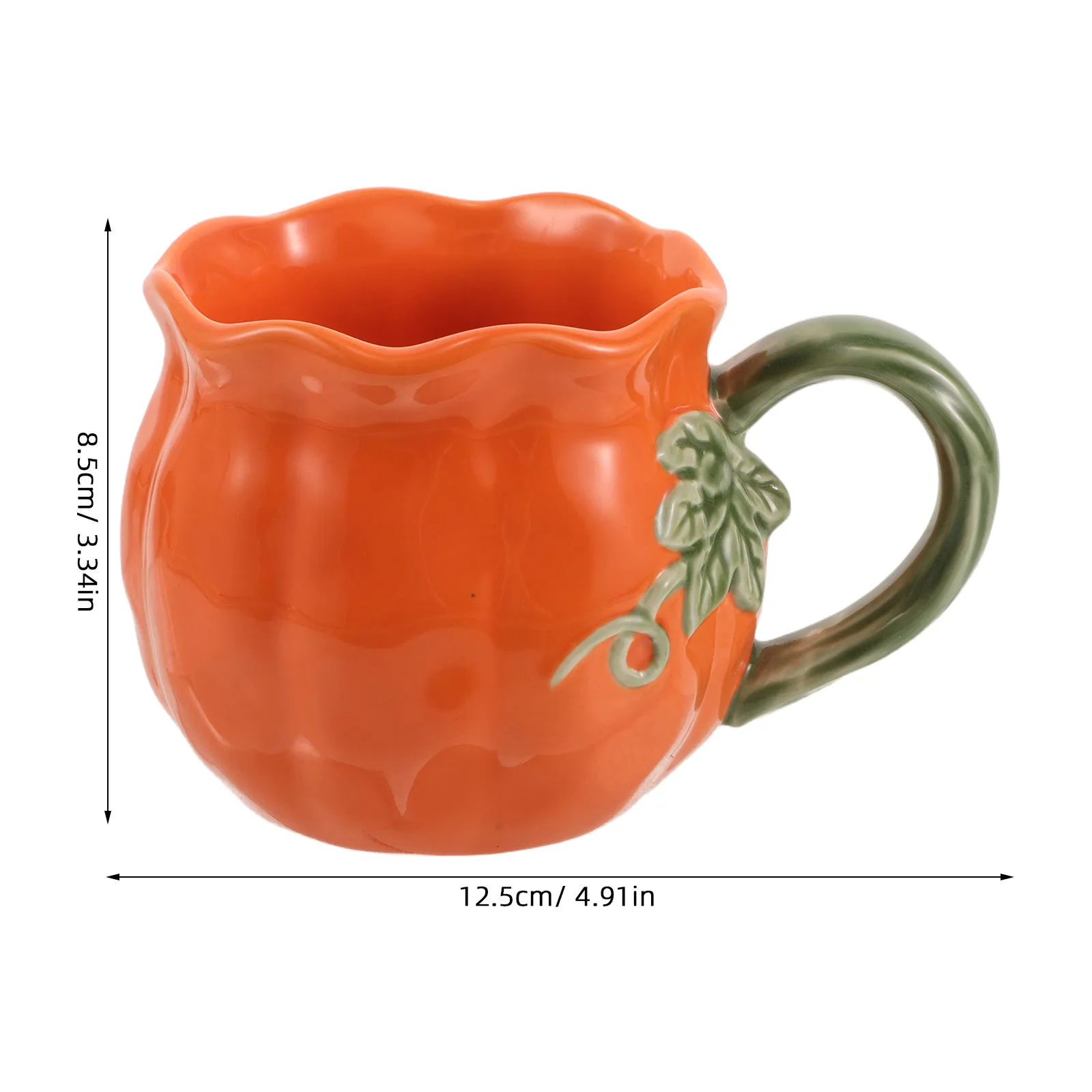 Pumpkin Shaped Ceramic Mug 380Ml Fall Coffee Cup Thanksgiving Autumn Farmhouse Table Decor Halloween Drinkware