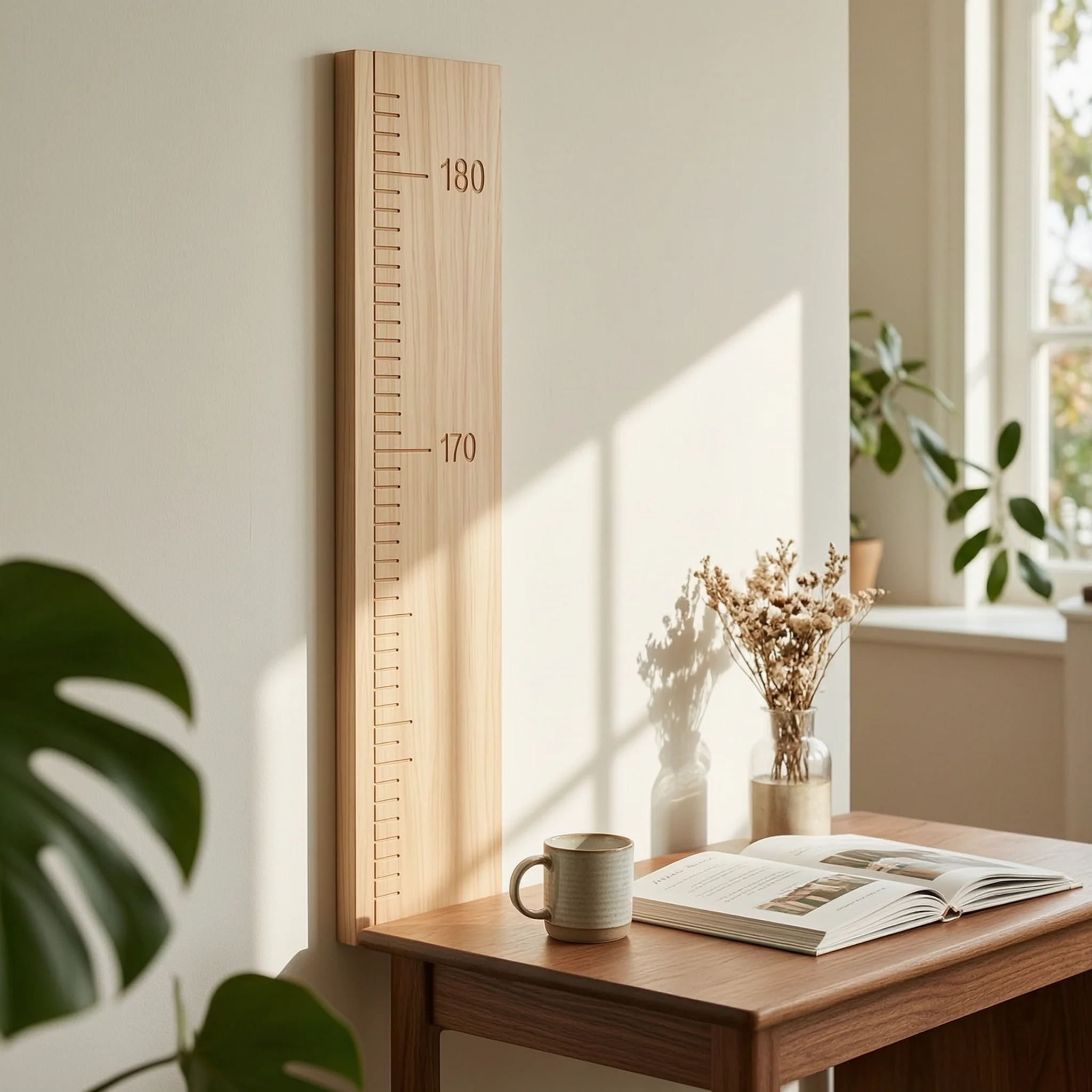 Growth Chart Ruler - مقياس نمو خشبي على شكل منزل،
