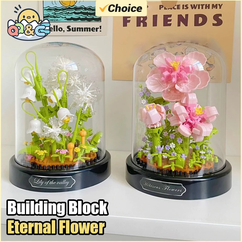 Blumenstrauß Bausteine mit Display Box Mini Ewiges Leben Blume 3D Diy Montage Puzzle Ziegel Ornament Dekor Romantisches Geschenk