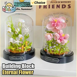 Bouquet Building Blocks with Display Box Mini Eternal Life Flower 3D Diy Assembling Puzzle Bricks Ornament Decor Romantic Gift