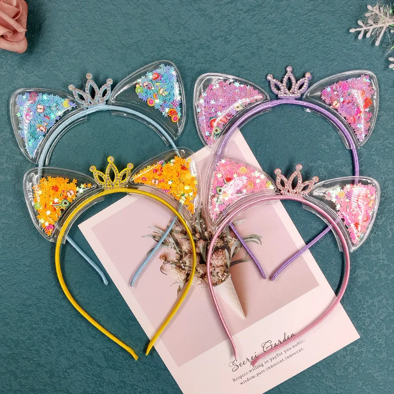 5pcs Cat's ears Crown Rabbit's Ears Children's Hair Accessories Flow Sofa Hoop Kindergarten Little Prize Student Gift