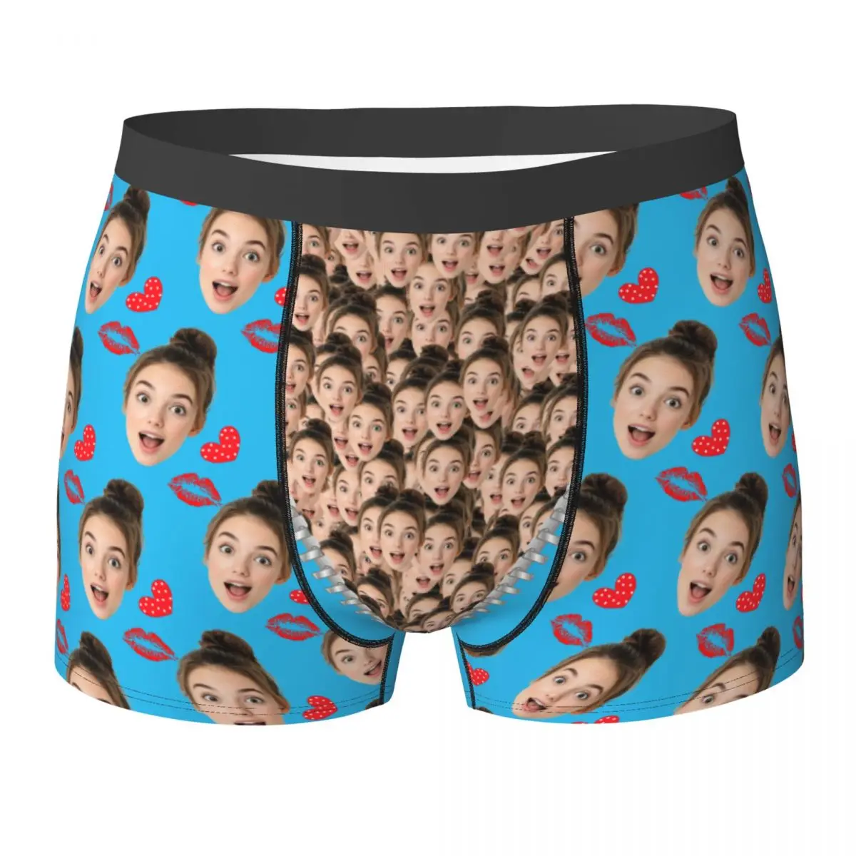 

Custom Zip Personalized Face Photo Face Boxers Shorts Men Briefs Underwear Fashion Underpants