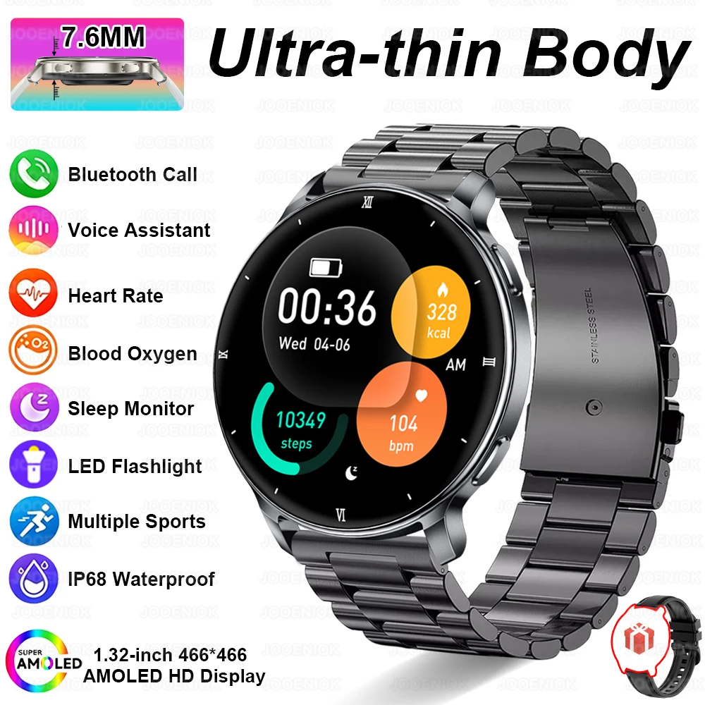 7.6MM Smart Watch 1.32'' AMOLED HD Screen