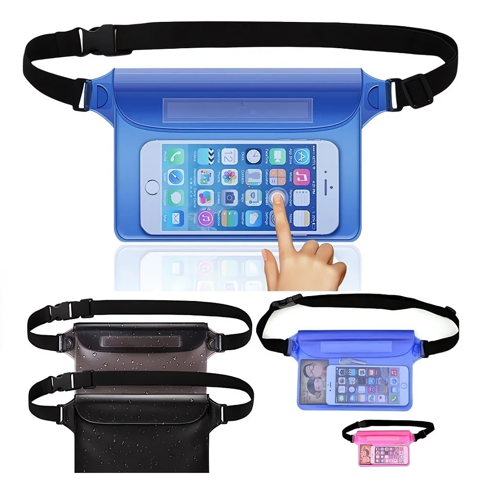 Tampa impermeável do telefone móvel 3 camadas Saco de natação de vedação Saco de proteção seca subaquática de tamanho grande para iPhone 14 Pro Max 11 e 8