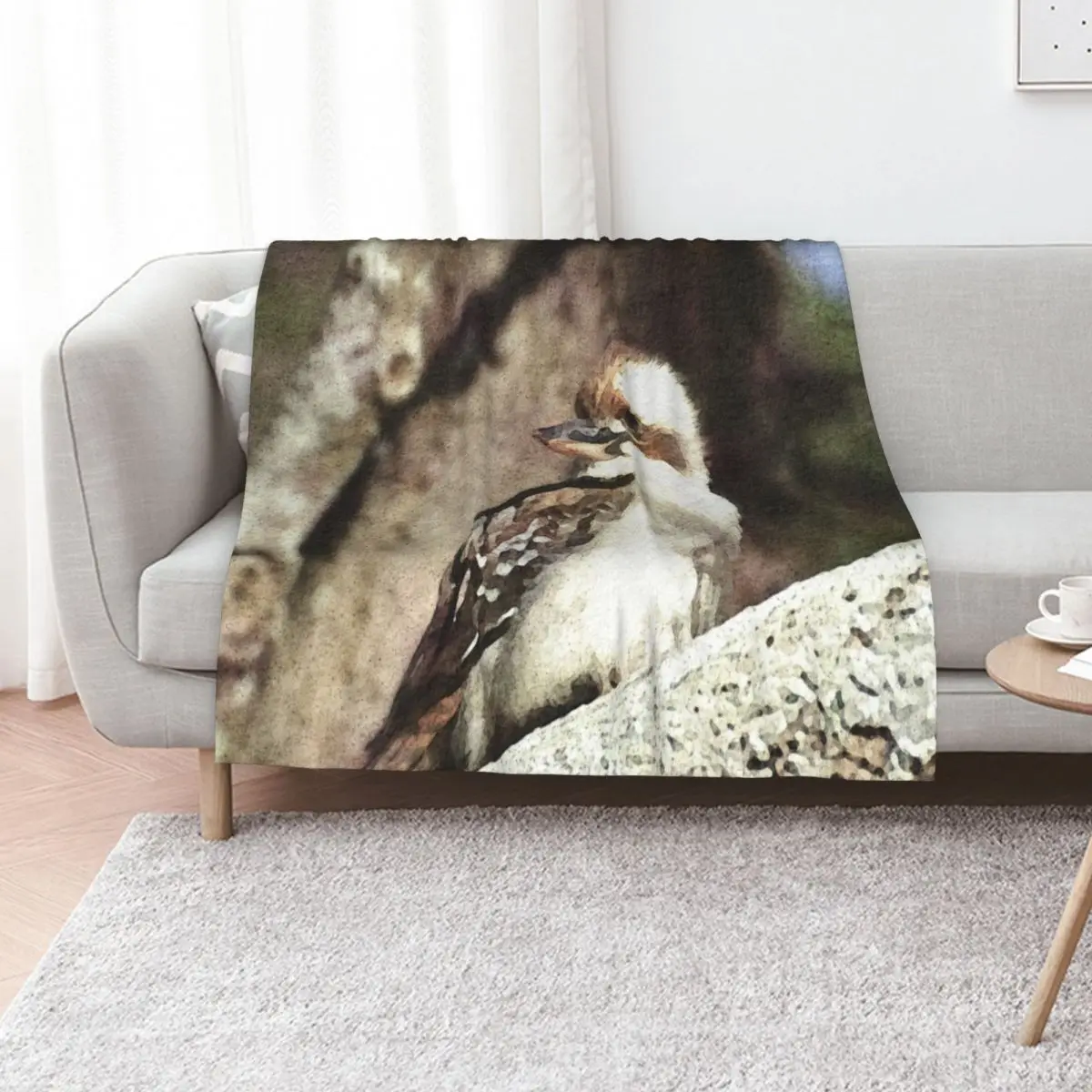 Australian Kookaburra Bird Throw Blanket Custom Cute Sleeping Bag Flannels Beach Baby Blankets