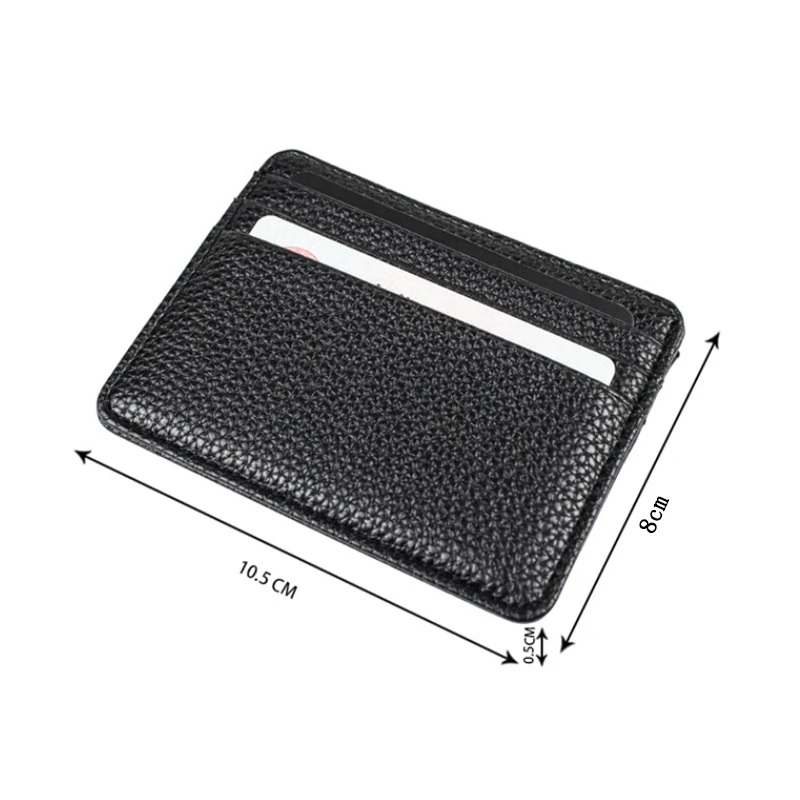 8x10.5cm Artificial PU Leather Credit Card Holders Black Small Purse Unisex Double Sided Fashion Coin Purse Money Wallet Thin
