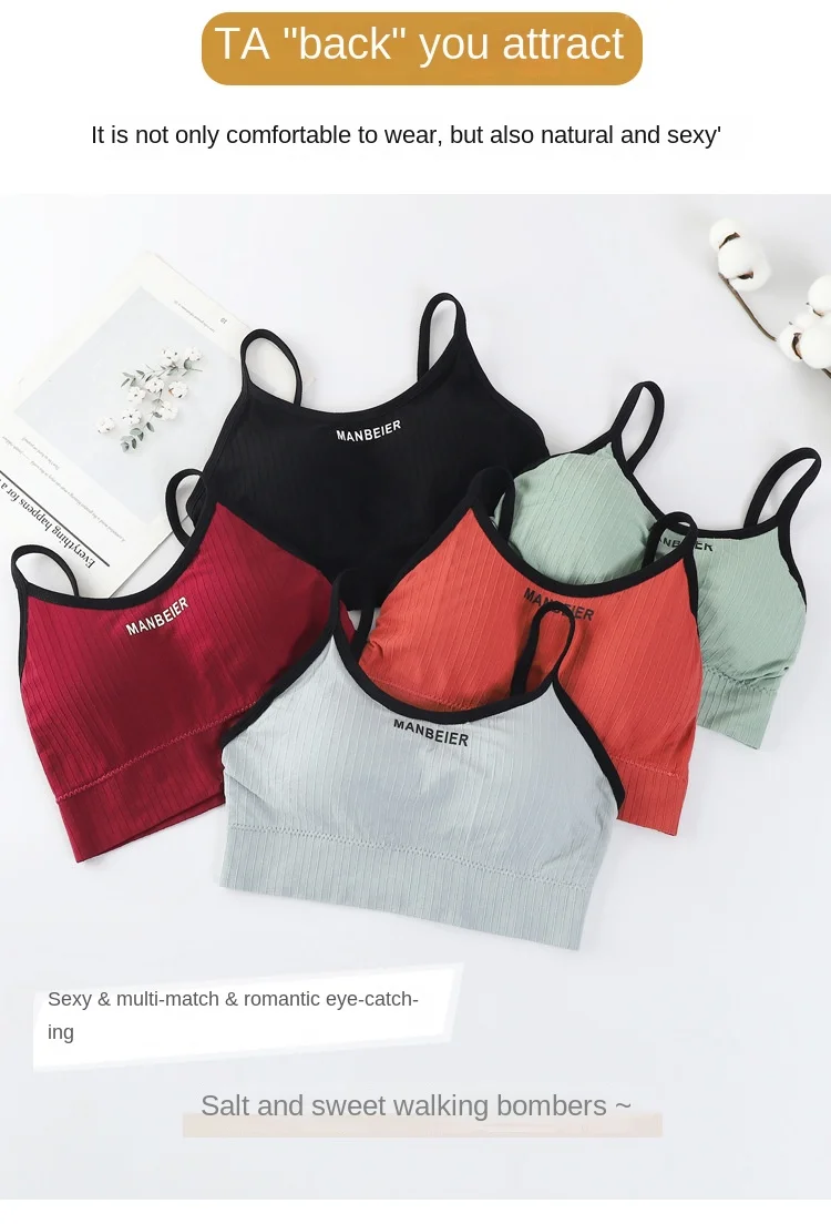 Neue Sport-Bh Für Frauen Gym Sexy Crop Top Bh Frauen Baumwolle Unterwäsche Weichen Komfort Rohr Tops Weibliche Büstenhalter Tops Für Mädchen – Detail 3