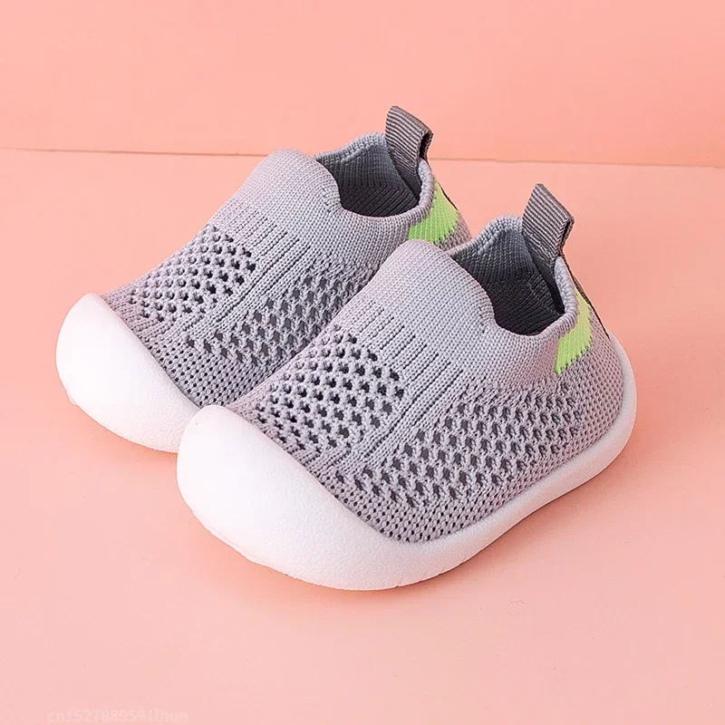 Spring Summer Toddler Shoes Breathable Knitted Kids Sneakers Boys Slip-on Tennis Shoes Girls Soft Non-slip School Casual Shoes