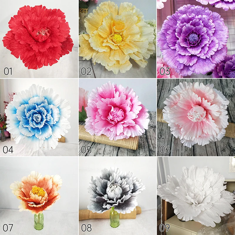 

1 Pcs Artificial Large Peony Flower Wall Panels 30/40/50cm Silk Flower Head Wedding Backdrop Party Birthday Wall Hanging Decor