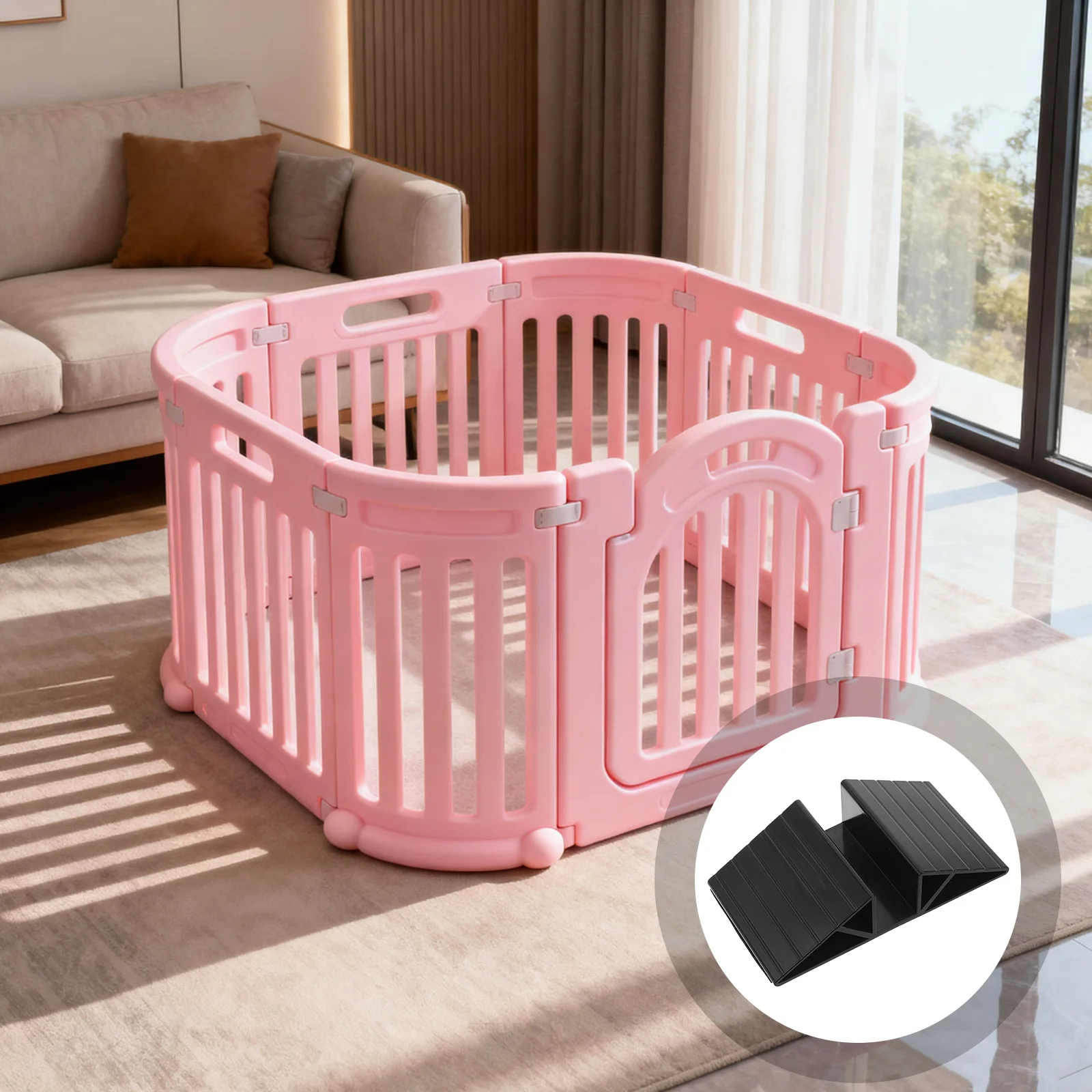 6 قطعة بوابة الطفل مثلث دعم لوحة الرضع بوابة السلامة الزاوية استقرار الطفل التدقيق تعزيز عدة الأسود Abs تصاعد