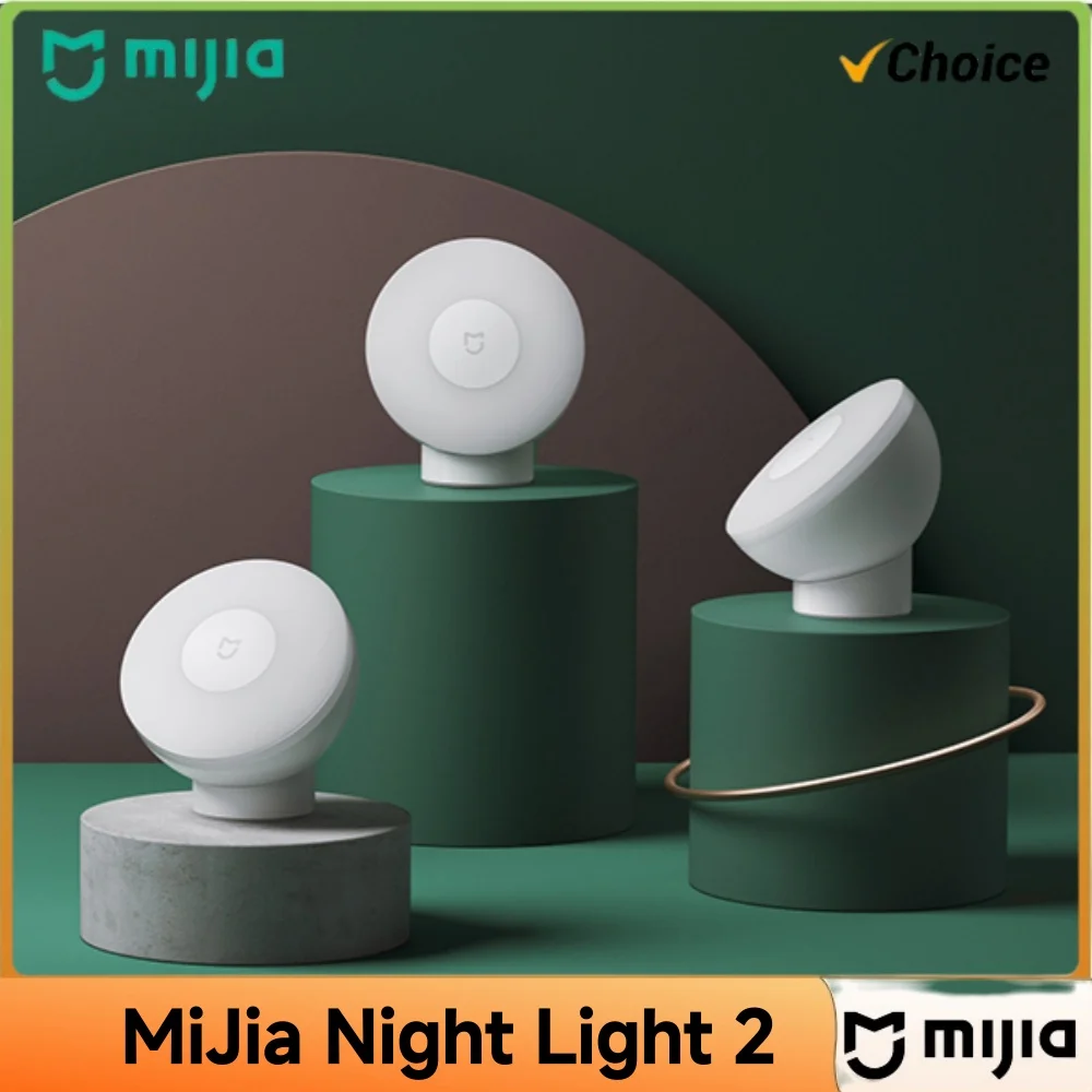 

Ночник Mijia 2 с умным датчиком движения и автоматическим затемнением, прикроватная лампа с датчиком освещенности, для безопасности в спальне детей и взрослых