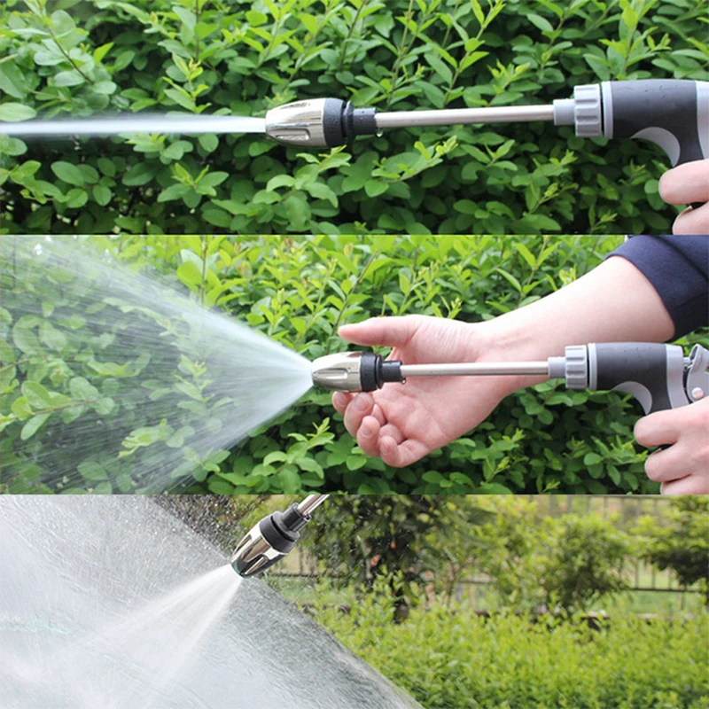 High Pressure Car Wash Water Gun 360 Rotating Nozzle Garden Hose Sprayer With Foam Lance Alloy Pole For Auto Home